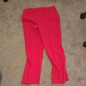 Rachel Zoe Hot Pink Tailored Look But Stretchy And Comfy Cropped Trousers